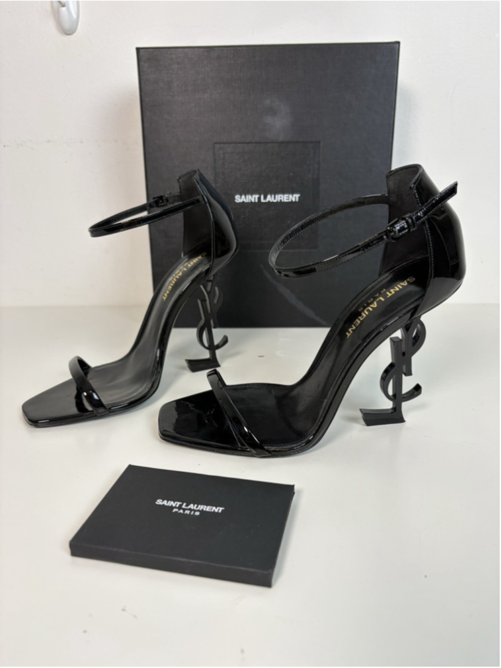 Saint Laurent Opyum 110 Patent Leather YSL Heel Sandals Black EU 37 - Picture 4 of 16